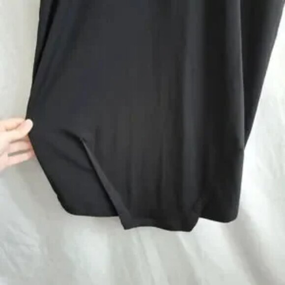 Zhivago Black Deep V Neck Knee Length Bodycon with Shoulder Pads Dress Size 6 - Picture 7 of 7